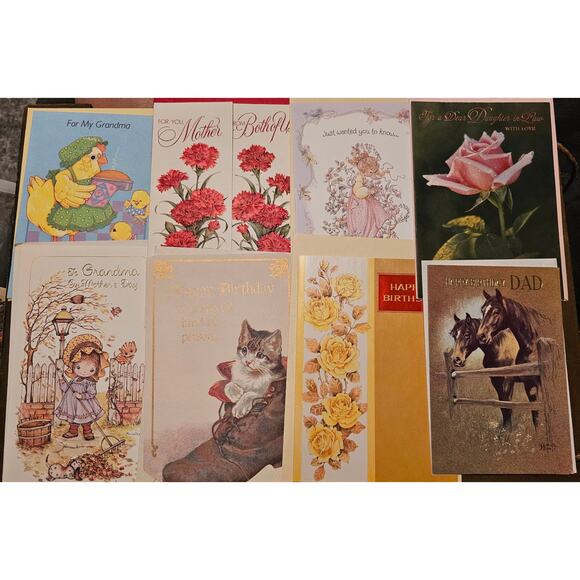Lot of 17 Vintage Greeting Cards Unused Mixed Occasion W Envelopes  (gg26) - Picture 2 of 3